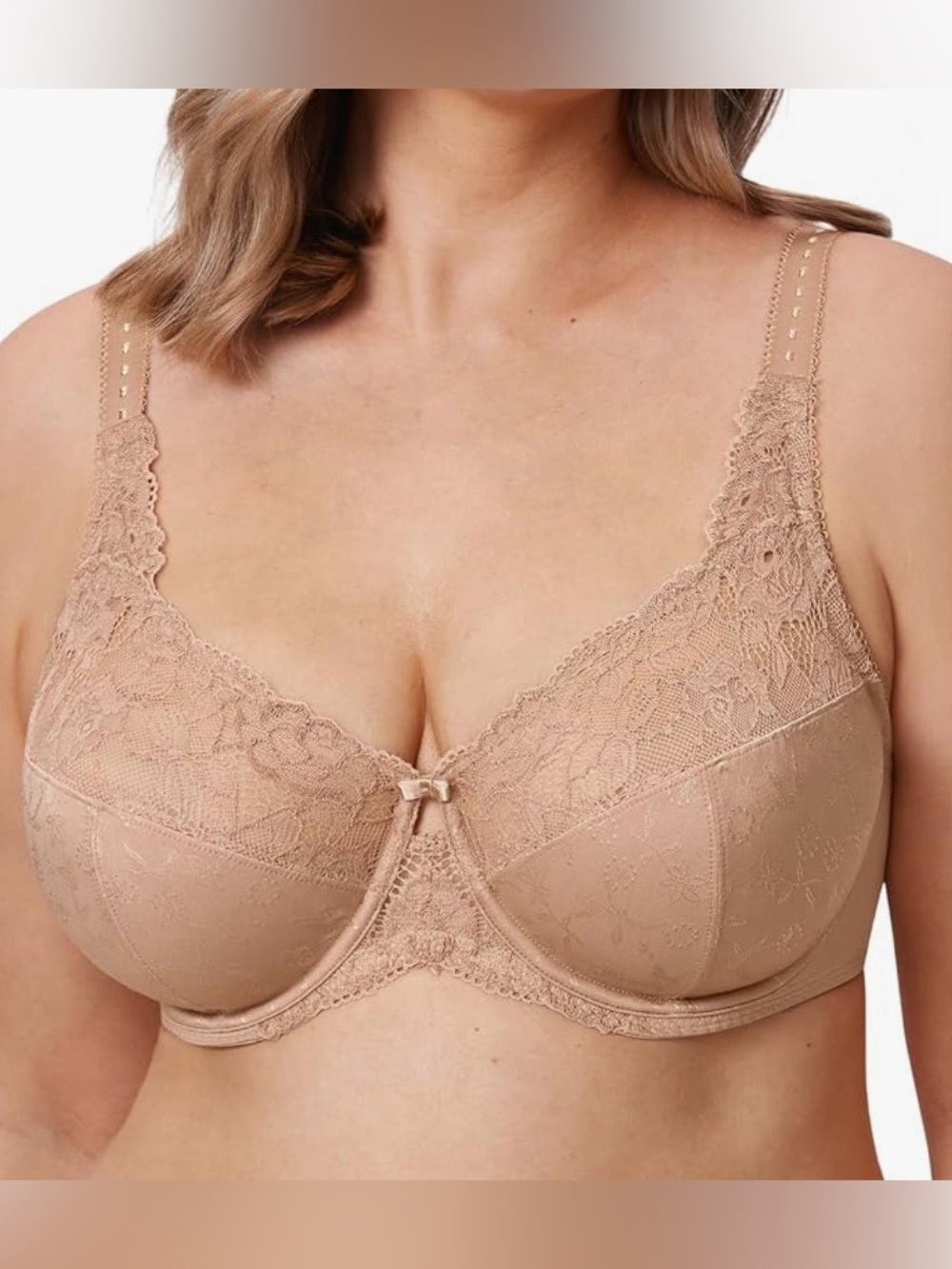 Delimiria Nude Lace Underwire Bra